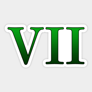 Green Roman Numeral 7 VII Sticker